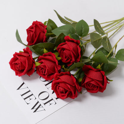 Roses Artificial Flowers, Branch Artificial Red Roses, Realistic Rose Flower, Fake Rose for Wedding Home Decor