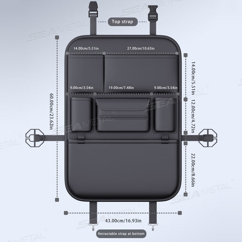 Waterproof Anti Kick Pad Car Backseat Organizer 6 Pocket Car Seat Back Storage Bag Wear Resistant T 4