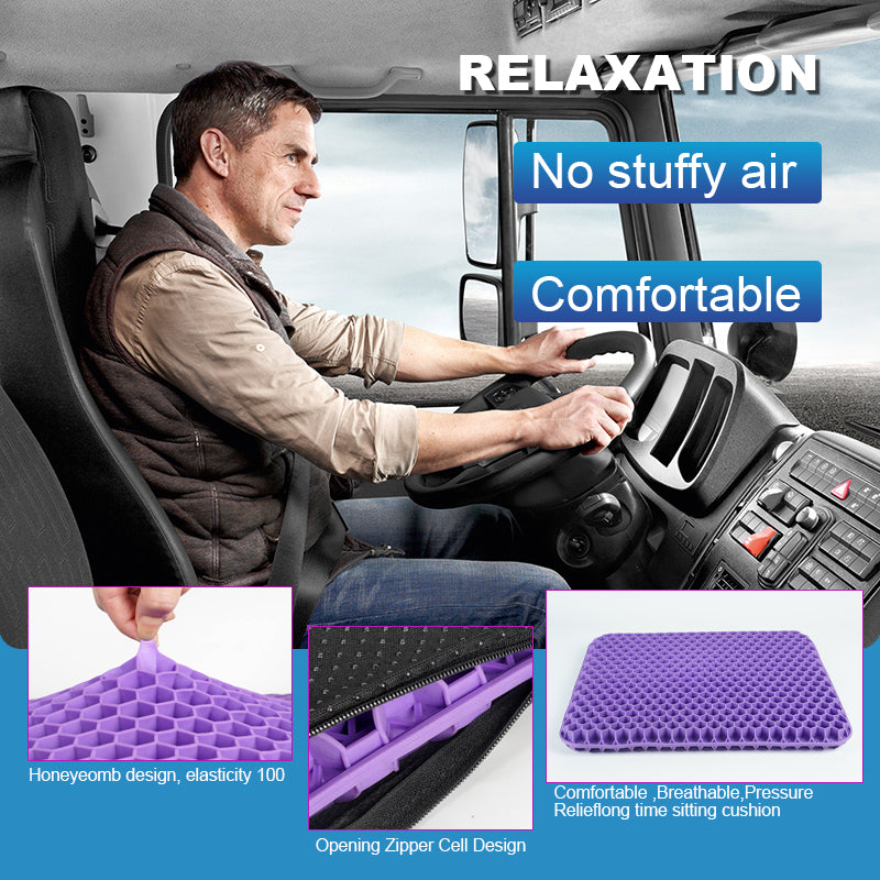 Summer Breathable Gel Seat Cushion Home Office Wheelchair Chair Cars Honeycomb Design 1