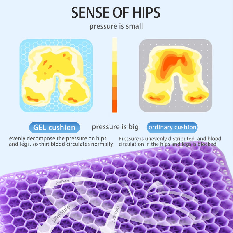 Summer Breathable Gel Seat Cushion Home Office Wheelchair Chair Cars Honeycomb Design 3