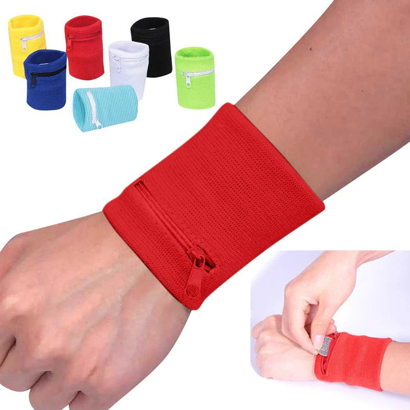 Running Sports Arm Band Bag with Zipper Pouch for Key Card and Basketball Sweatband Storage