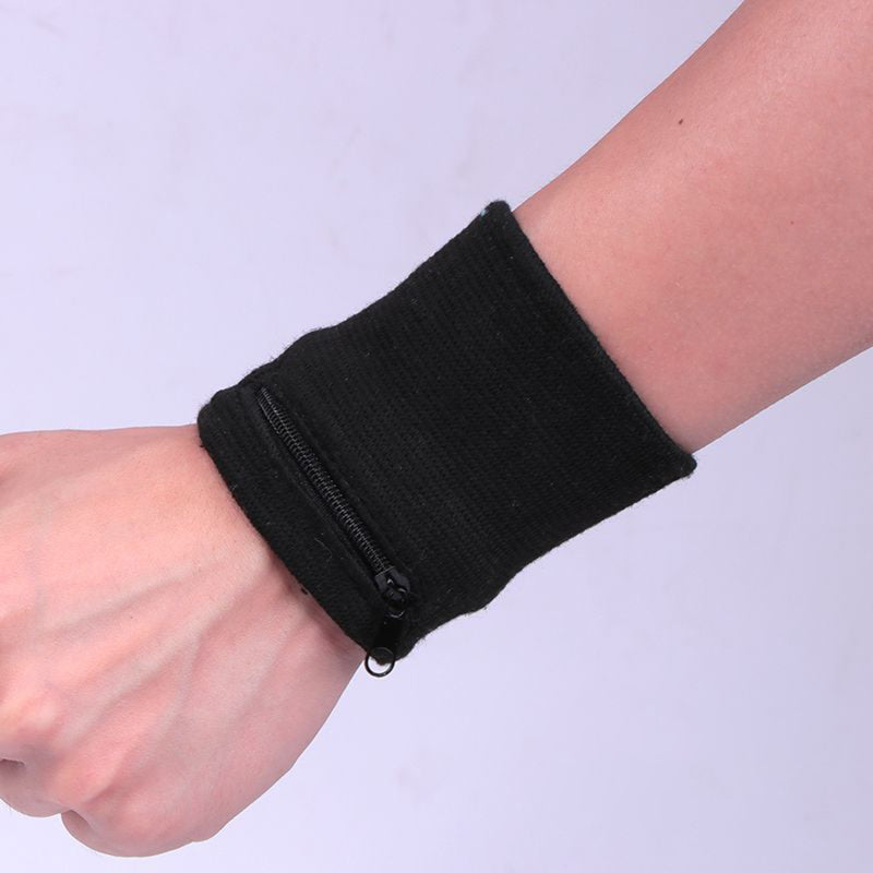 Running Sports Arm Band Bag with Zipper Pouch for Key Card and Basketball Sweatband Storage