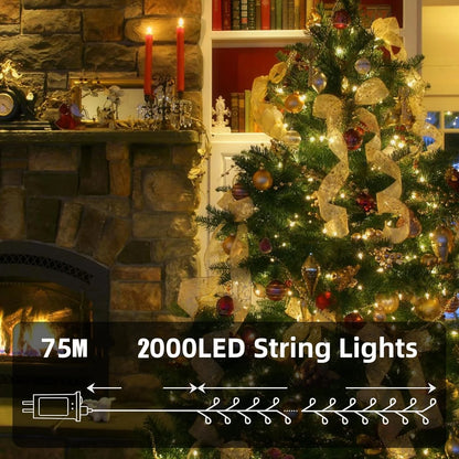 Outdoor Copper Wire Lights Christmas Tree String Remote Control Starry Sky Flower Wreath Decorative 5