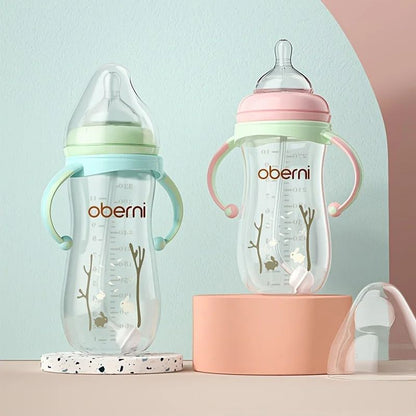Sippy Bottle For Infants AntiDrop Soft Nipple Baby Bottle With Handle Water Formula Milk Feeding 3