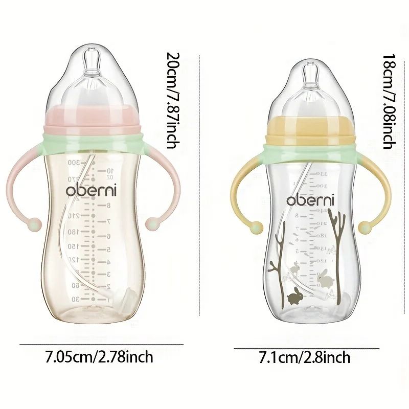 Sippy Bottle For Infants AntiDrop Soft Nipple Baby Bottle With Handle Water Formula Milk Feeding 6
