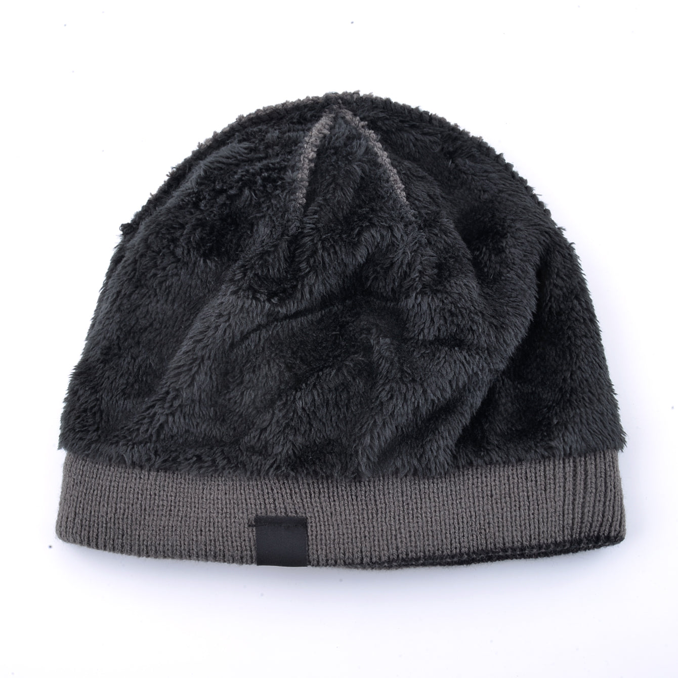 Mens Winter Thick Beanie Hat Skullies Beanies Knitted Striped Hats Double Layer Solid Color Velvet  3