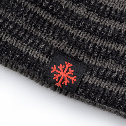 Mens Winter Thick Beanie Hat Skullies Beanies Knitted Striped Hats Double Layer Solid Color Velvet  4