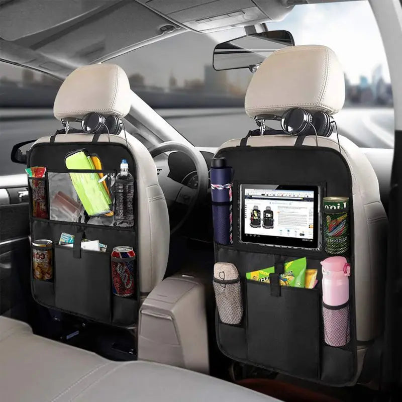 MultiPocket Car Backseat Organizer Seat Protector With Tablet Holder For Kids Pets 2
