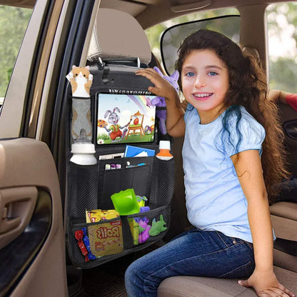 MultiPocket Car Backseat Organizer Seat Protector With Tablet Holder For Kids Pets 4