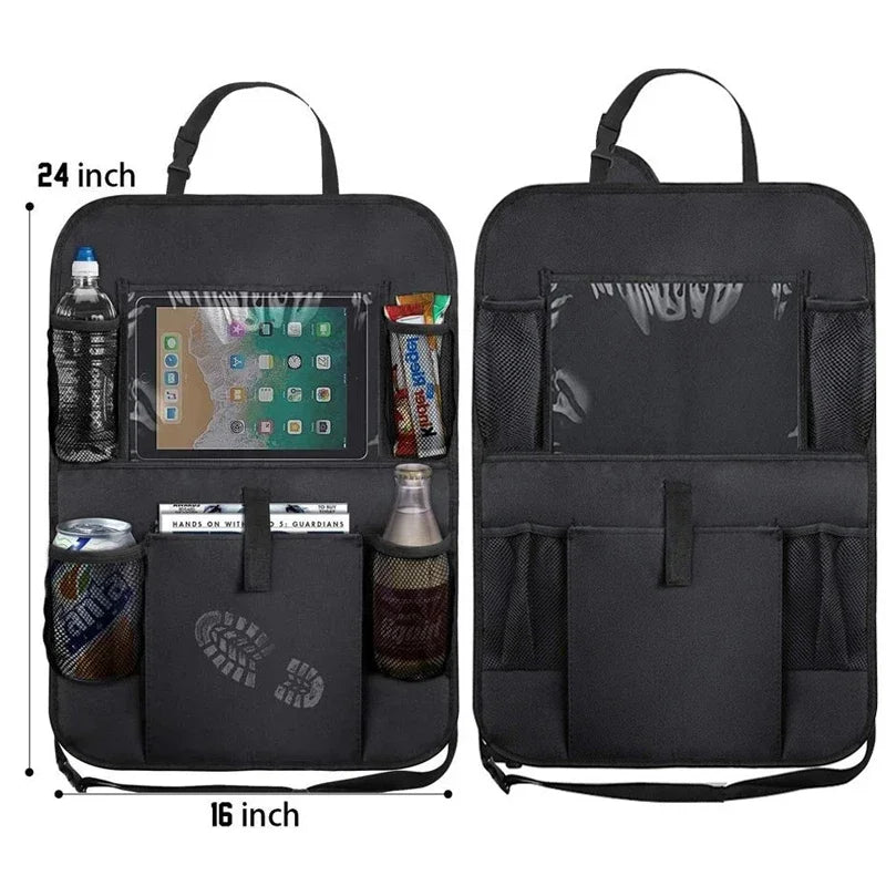 MultiPocket Car Backseat Organizer Seat Protector With Tablet Holder For Kids Pets 7