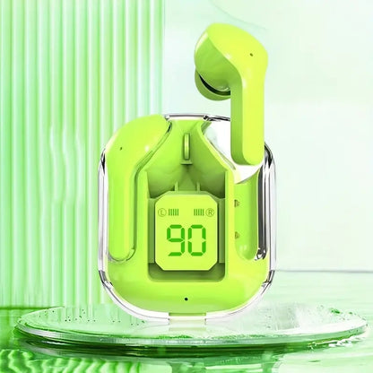 Wireless Bluetooth Earphone Transparent Headphones LED Power Digital Display Stereo Sound Earphones 8