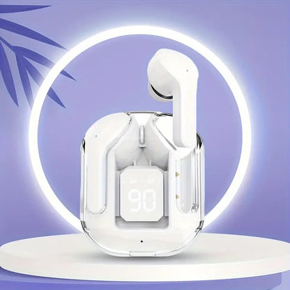 Wireless Bluetooth Earphone Transparent Headphones LED Power Digital Display Stereo Sound Earphones 9