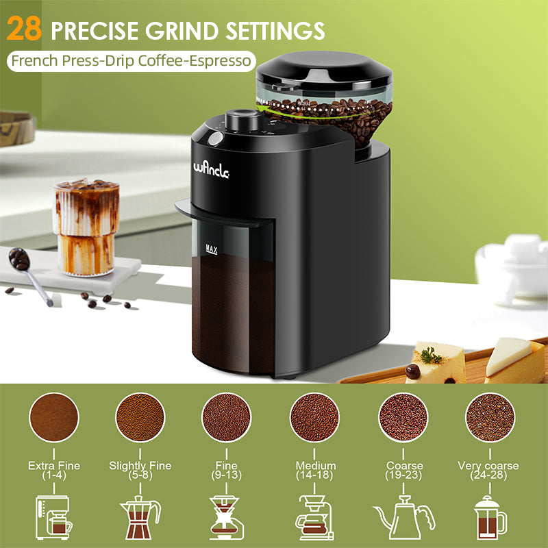 Adjustable Burr Mill Wancle Electric Burr Coffee Grinder With Conical Grinding Precise Grind Settin 1