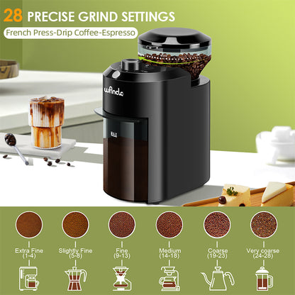 Adjustable Burr Mill Wancle Electric Burr Coffee Grinder With Conical Grinding Precise Grind Settin 1