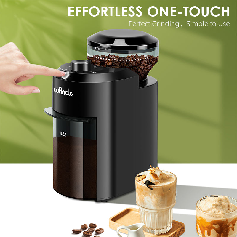 Adjustable Burr Mill Wancle Electric Burr Coffee Grinder With Conical Grinding Precise Grind Settin 4