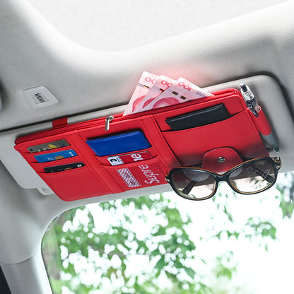 Car Organizer For Visor Bill Pen Sunglasses Clip Business Card Holder Storage Box For Car Accessori 4