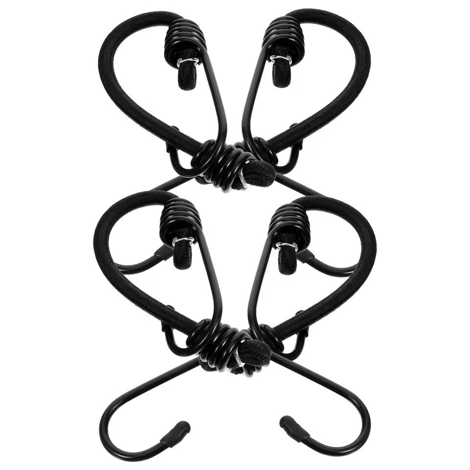 HeavyDuty Elastic Bungee Cord Set With Rubber Hooks 4 Pack 2