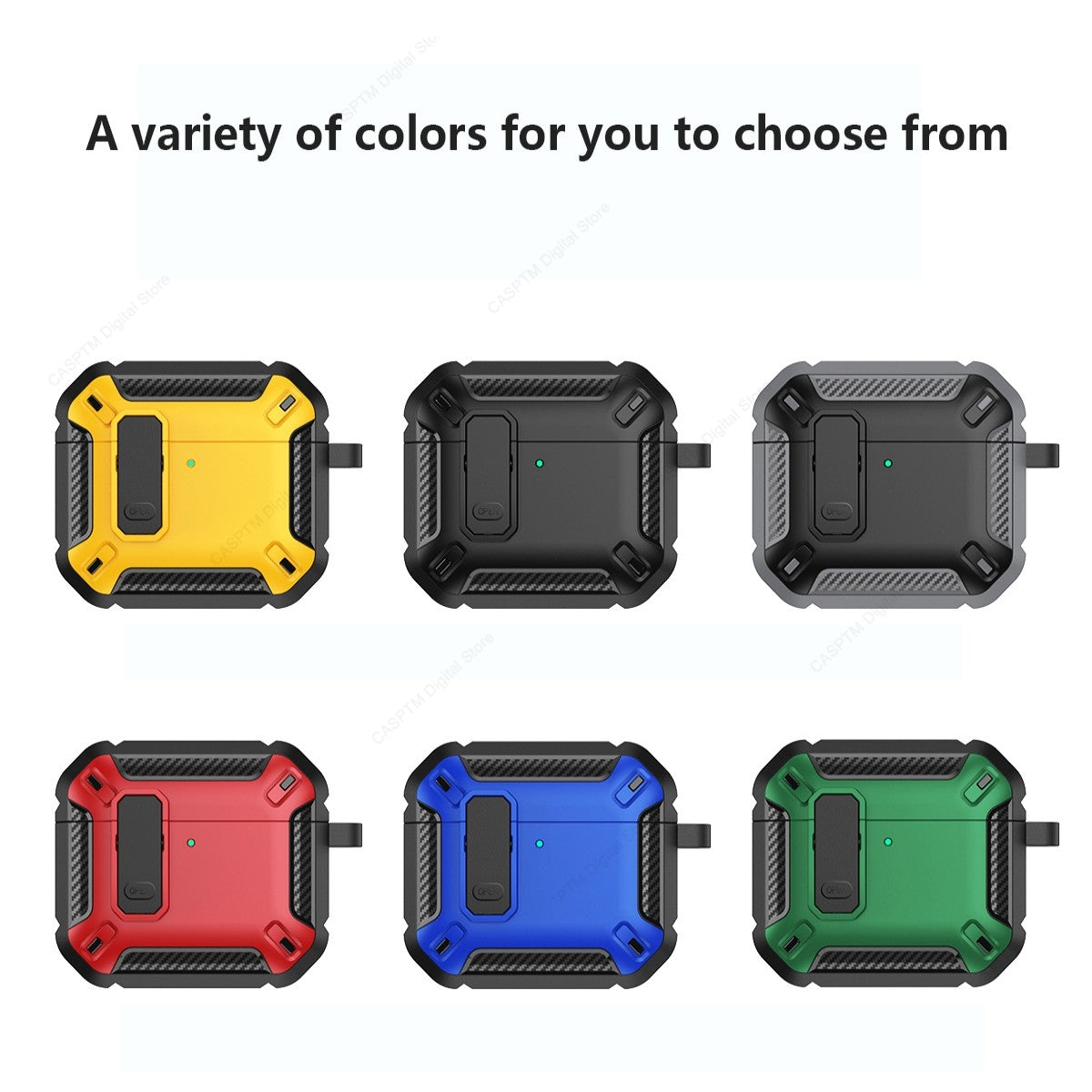 Security Lock Case For Air Pods Protective PC Cover With Hook 7