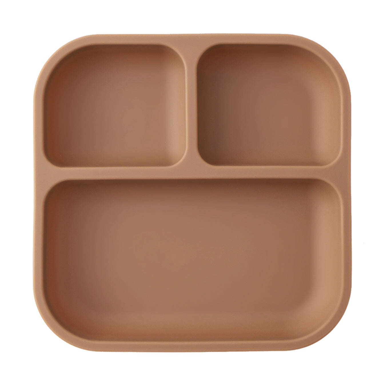 Leakproof Silicone Divided Square Plate for Kids, BPA Free Suction Baby Dish Meal Tray