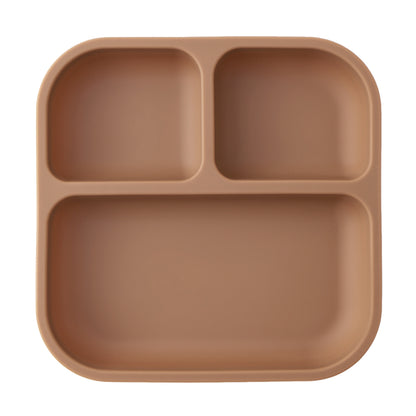 Leakproof Silicone Divided Square Plate for Kids, BPA Free Suction Baby Dish Meal Tray