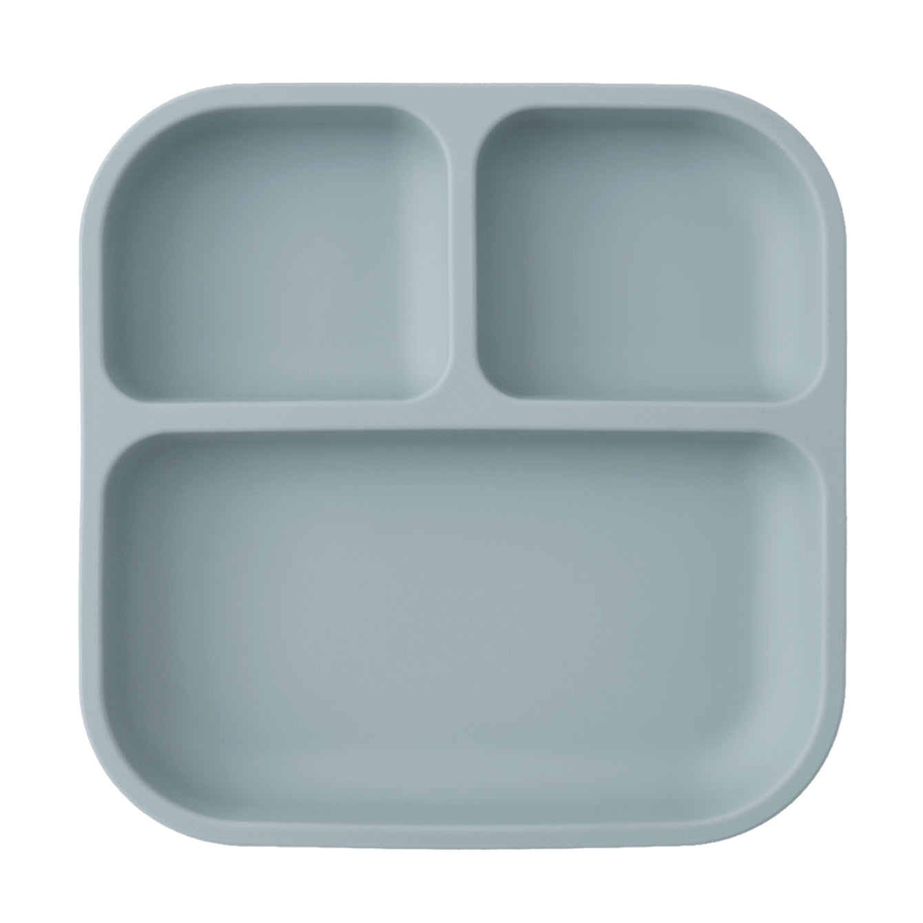 Leakproof Silicone Divided Square Plate for Kids, BPA Free Suction Baby Dish Meal Tray