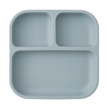 Leakproof Silicone Divided Square Plate for Kids, BPA Free Suction Baby Dish Meal Tray