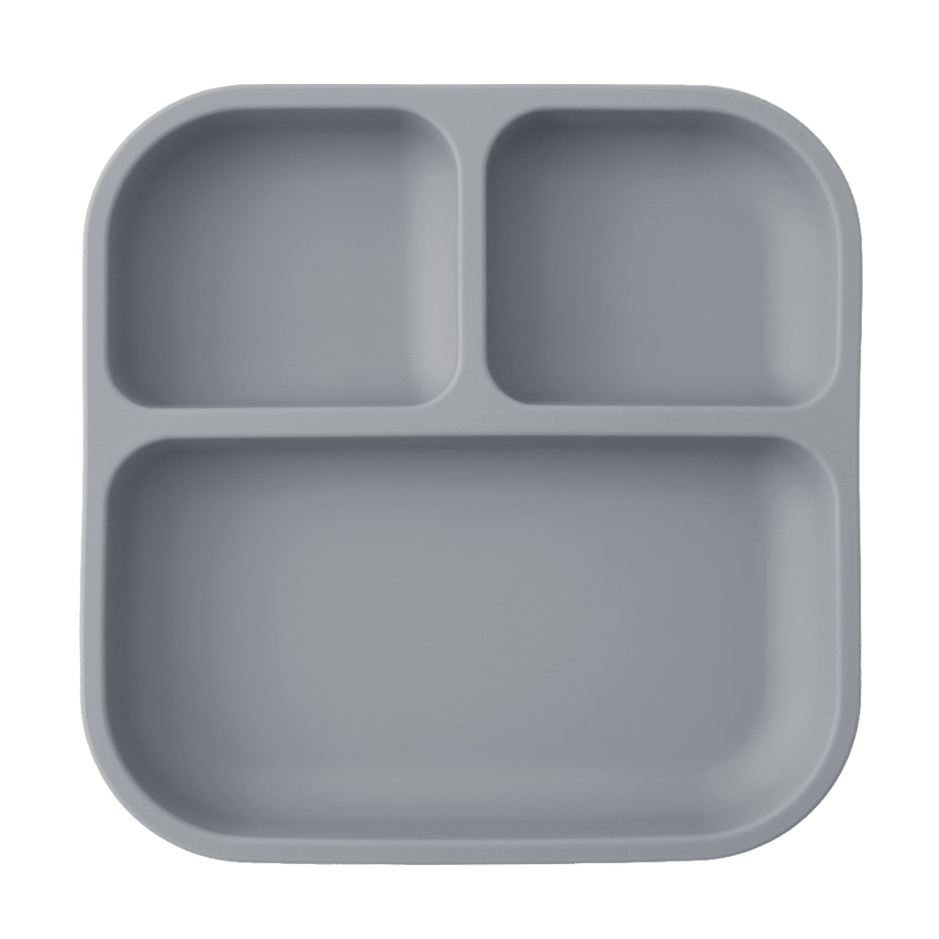 Leakproof Silicone Divided Square Plate for Kids, BPA Free Suction Baby Dish Meal Tray