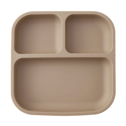 Leakproof Silicone Divided Square Plate for Kids, BPA Free Suction Baby Dish Meal Tray