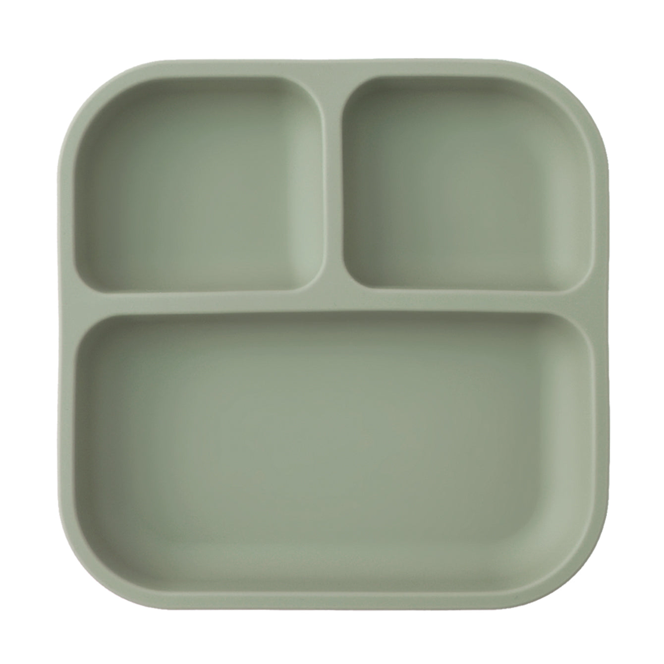 Leakproof Silicone Divided Square Plate for Kids, BPA Free Suction Baby Dish Meal Tray