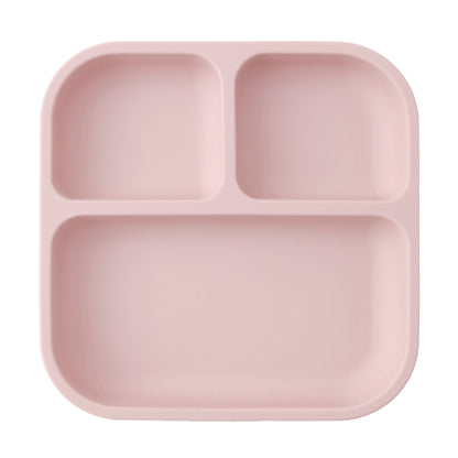 Leakproof Silicone Divided Square Plate for Kids, BPA Free Suction Baby Dish Meal Tray