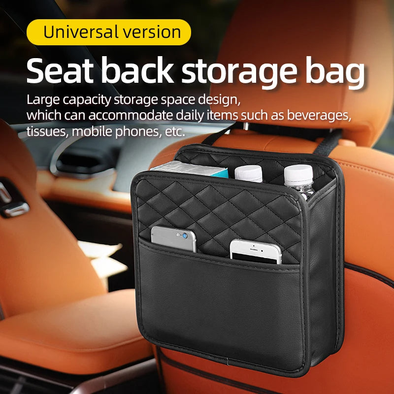 Leather Storage Bag For Car Multifunctional Seat Storage Bag Garbage Bag For Car Models 1