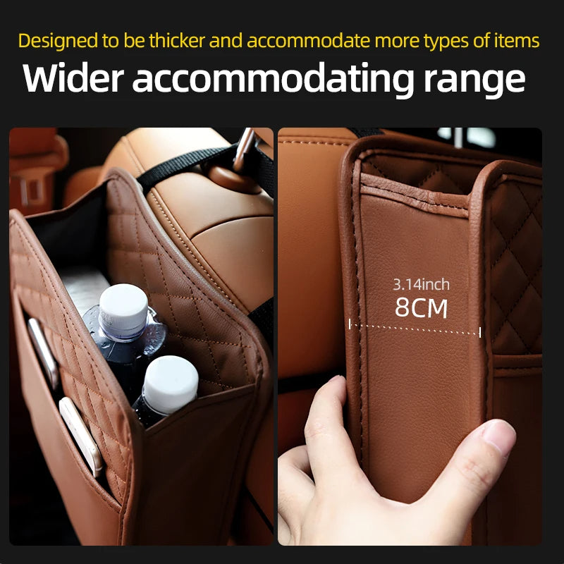 Leather Storage Bag For Car Multifunctional Seat Storage Bag Garbage Bag For Car Models 2