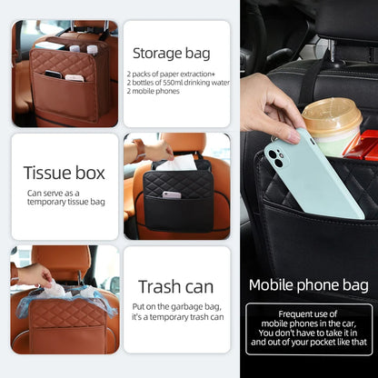Leather Storage Bag For Car Multifunctional Seat Storage Bag Garbage Bag For Car Models 3