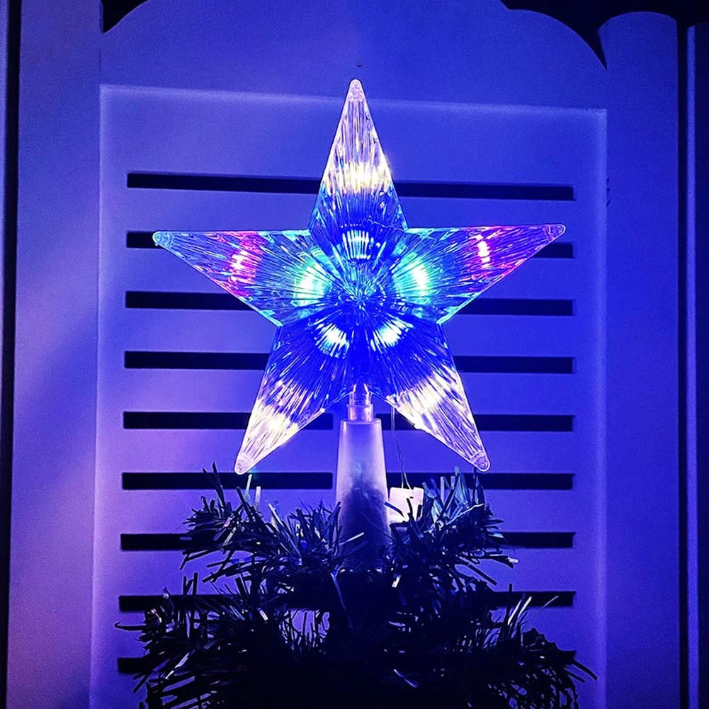 Christmas Tree Decoration, LED Glowing Top Star Light, Xmas Tree Lamp for Home Party Supplies Navidad