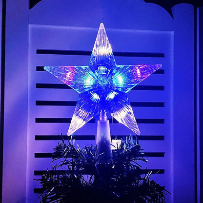 Christmas Tree Decoration, LED Glowing Top Star Light, Xmas Tree Lamp for Home Party Supplies Navidad