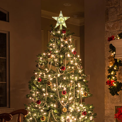 Christmas Tree Decoration, LED Glowing Top Star Light, Xmas Tree Lamp for Home Party Supplies Navidad