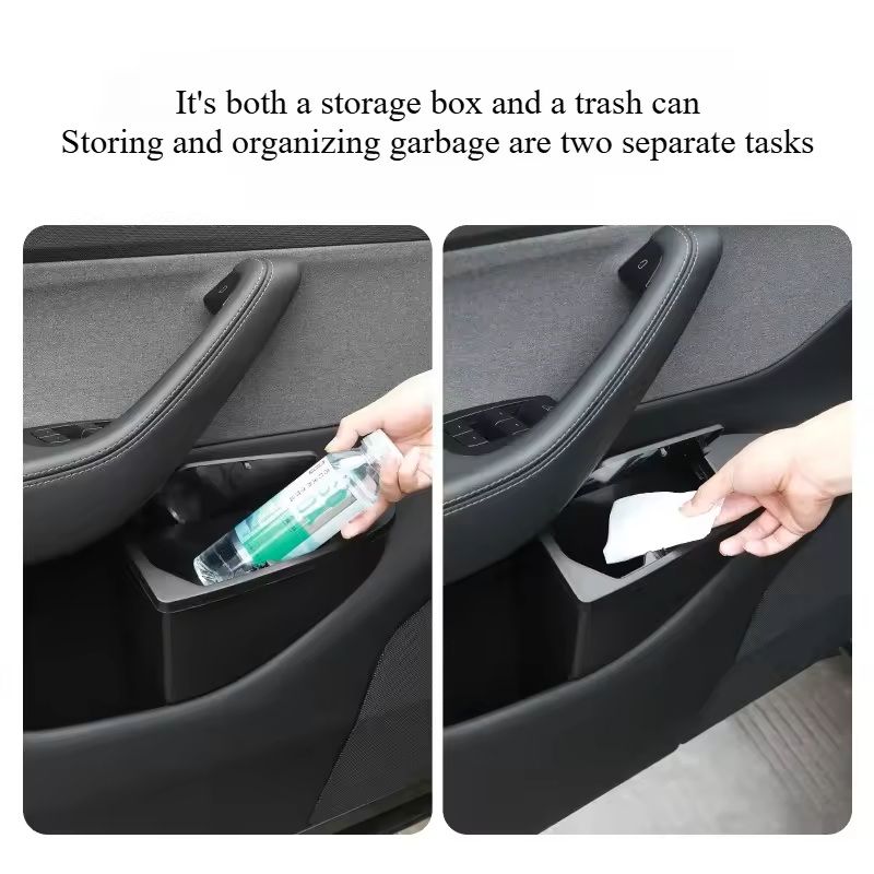 Front Door Storage And Trash Can Organizer For Tesla Model Y Juniper 2025 2