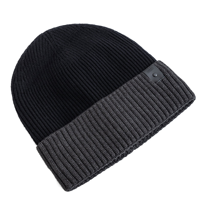 Stylish Unisex Winter Hat, Fleece Lined, Warm Beanie for Men Women, Outdoor Thicken Ski Sports Knitted Cap