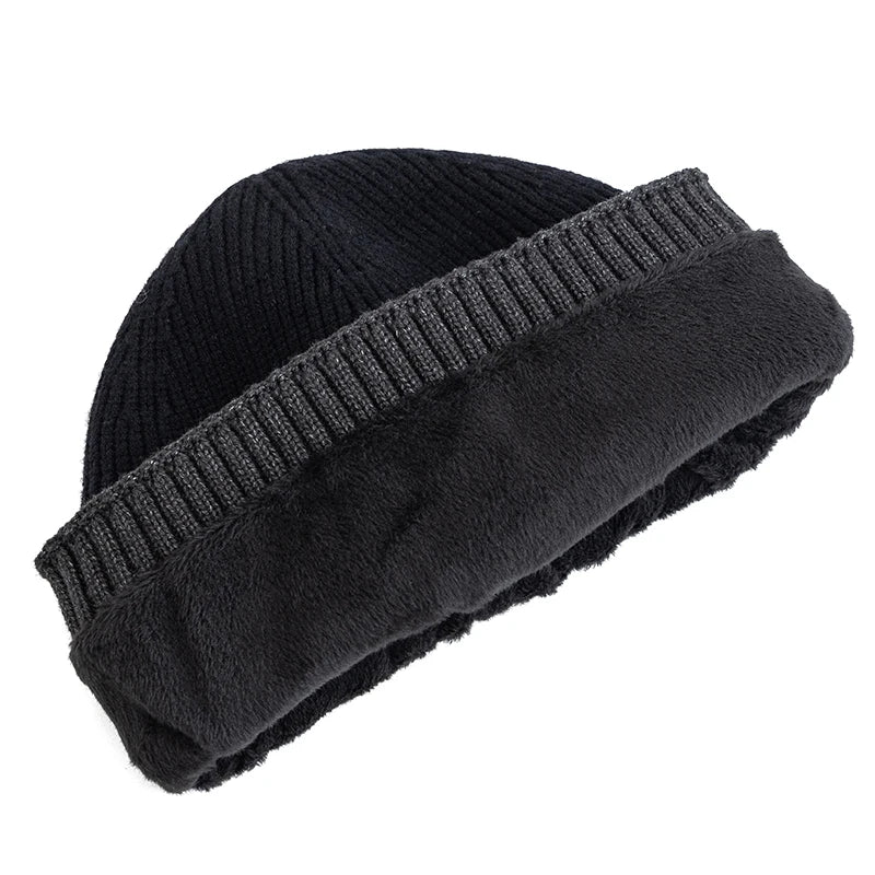 Stylish Unisex Winter Hat, Fleece Lined, Warm Beanie for Men Women, Outdoor Thicken Ski Sports Knitted Cap