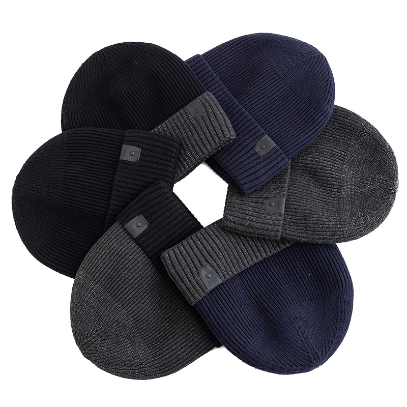 Stylish Unisex Winter Hat, Fleece Lined, Warm Beanie for Men Women, Outdoor Thicken Ski Sports Knitted Cap