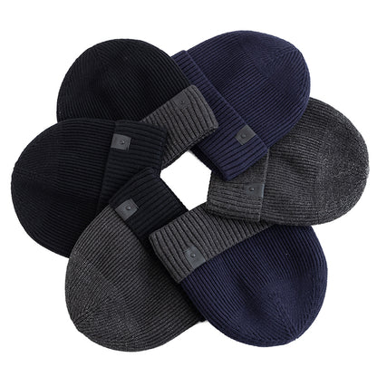 Stylish Unisex Winter Hat, Fleece Lined, Warm Beanie for Men Women, Outdoor Thicken Ski Sports Knitted Cap