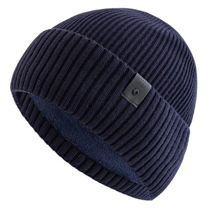 Stylish Unisex Winter Hat, Fleece Lined, Warm Beanie for Men Women, Outdoor Thicken Ski Sports Knitted Cap