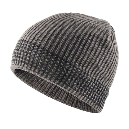 Men Winter Knitting Thick Beanie Hat, Solid Color Velvet Bonnet Cap, Men's Skullies Beanies Knitted Wool Hats