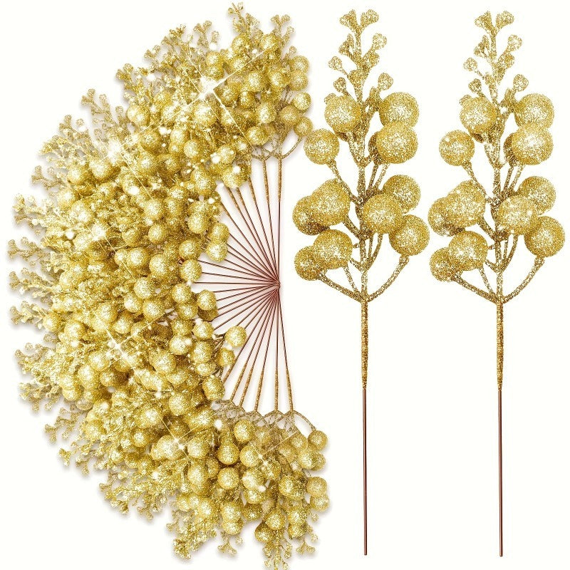 Christmas Decoration Artificial heads, Sparkling Berry Bouquet Xmas, Tree Ornaments New Year Party Supplies