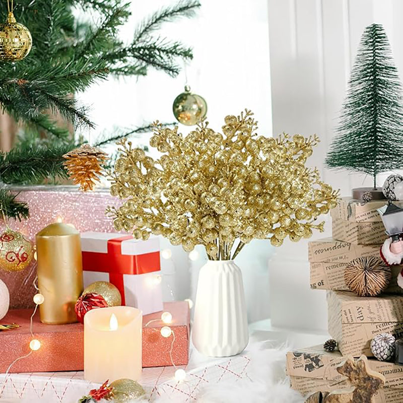 Christmas Decoration Artificial heads, Sparkling Berry Bouquet Xmas, Tree Ornaments New Year Party Supplies