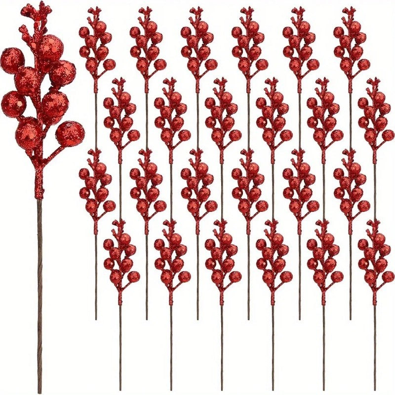 Christmas Decoration Artificial heads, Sparkling Berry Bouquet Xmas, Tree Ornaments New Year Party Supplies