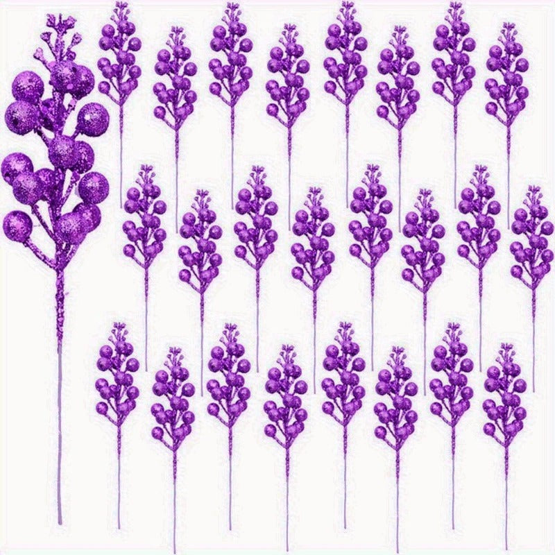 Christmas Decoration Artificial heads, Sparkling Berry Bouquet Xmas, Tree Ornaments New Year Party Supplies