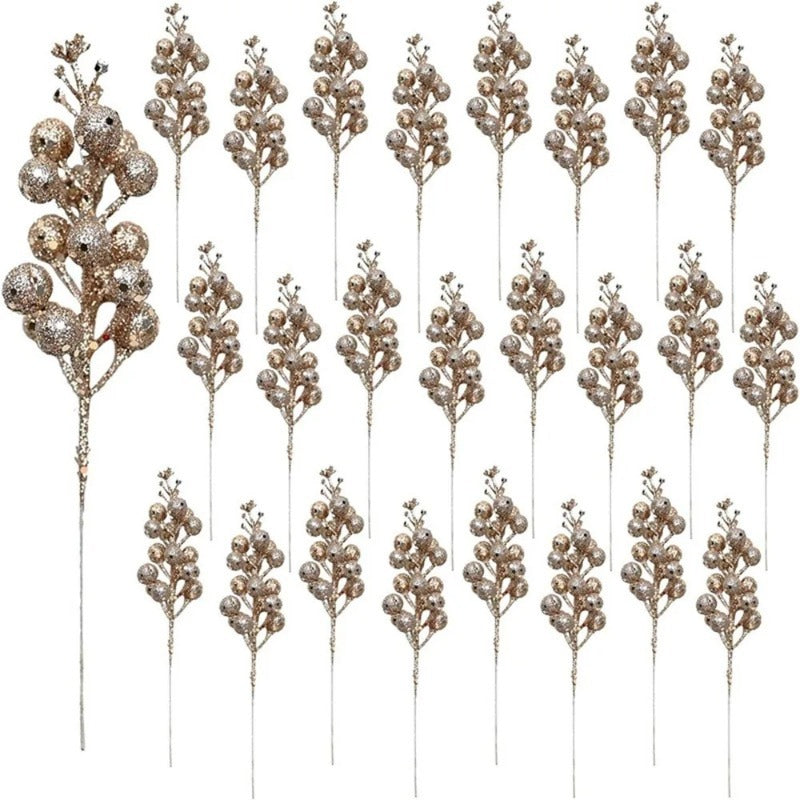 Christmas Decoration Artificial heads, Sparkling Berry Bouquet Xmas, Tree Ornaments New Year Party Supplies
