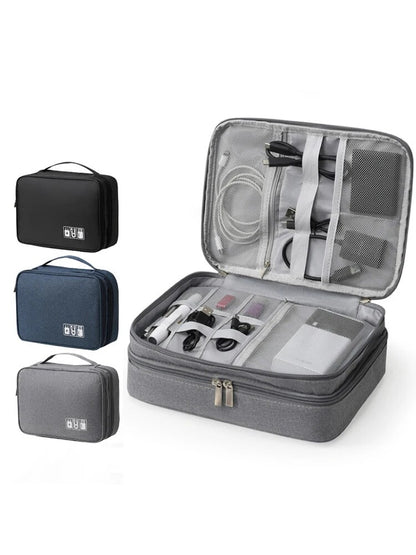 Multi-functional Digital Bag, Data Cable, Headphones, Hard Drive, Power Supply, Electronic Accessory Storage