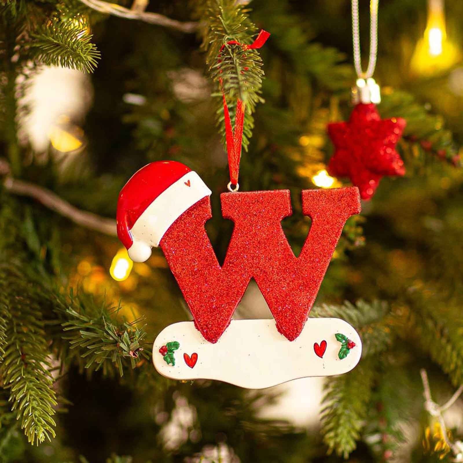 Christmas Tree Decoration Letter Pendant DIY Xmas Holiday Acrylic Ornament For Home Decor 13